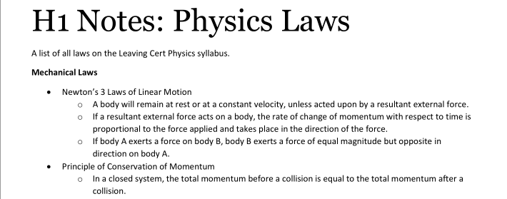 Physics Laws