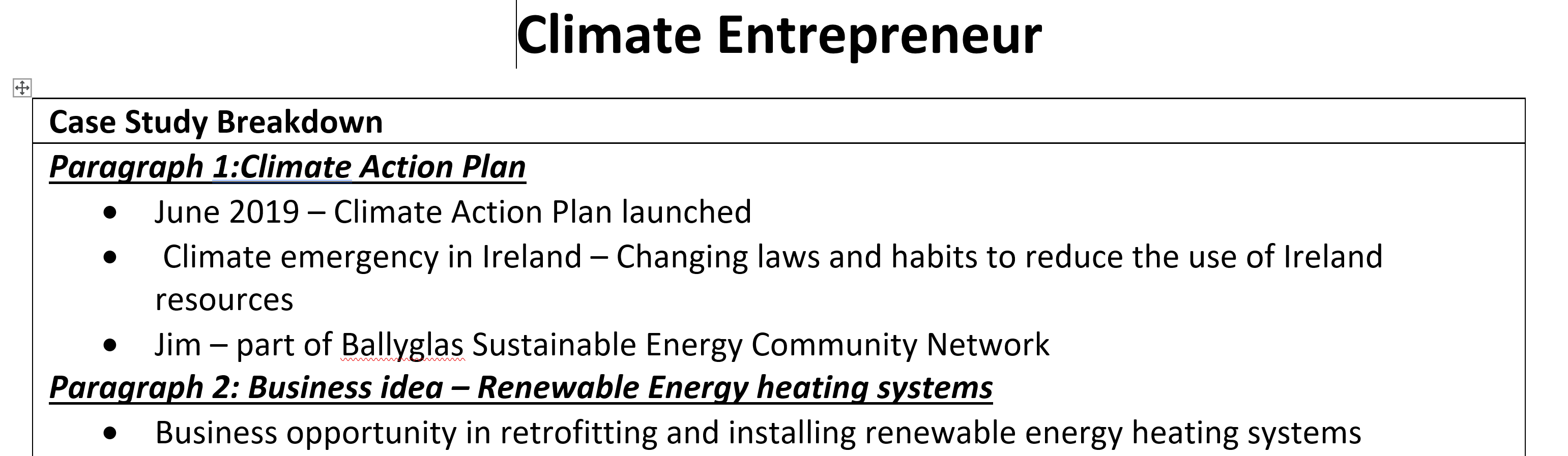 Leaving Cert Links Modules Notes- Climate Entrepreneur 2020