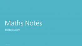 Maths Notes - H1 Notes