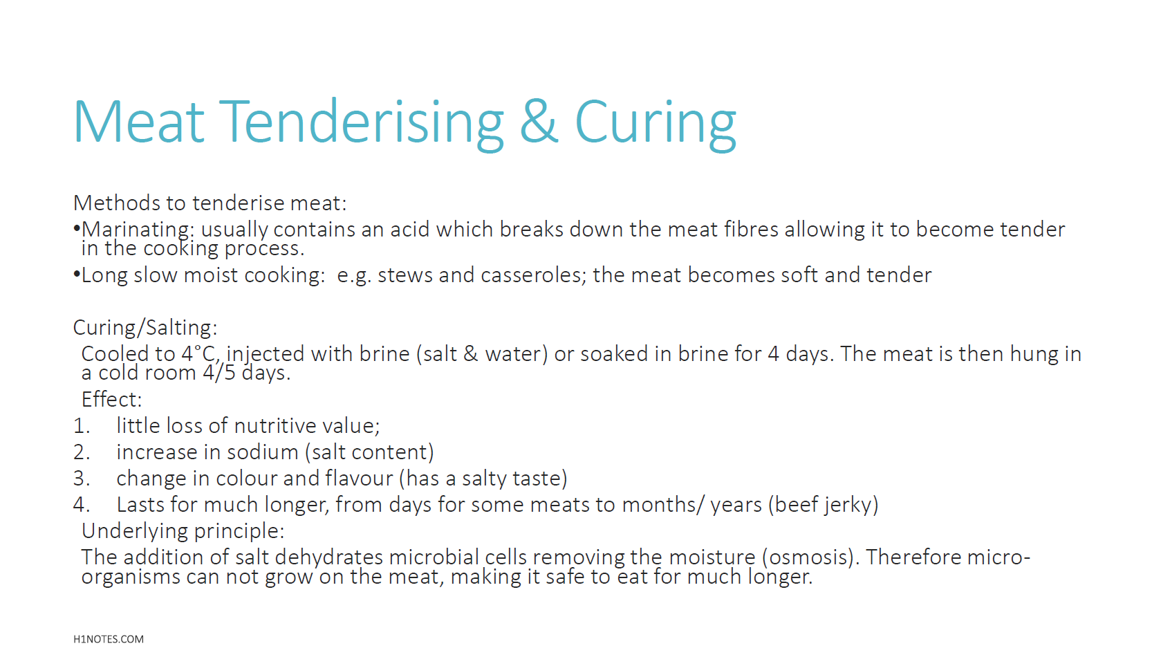 Home Economics Meat Curing