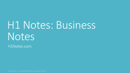 H1 Standard Leaving Cert Notes - Business Studies